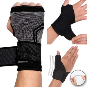 Copper Wrist Brace Compression Gloves Work Carpal Tunnel Support Hand Stabilizer - Picture 1 of 27