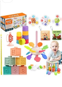 8 in 1 Montessori Toys for Kids Sensory Building Blocks Stacking Toys For Kids - Picture 1 of 7