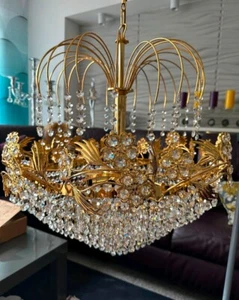 Kristall Deckenlampe Kristallglas Kronleuchter Lüster Leuchte Hängeleuchte 60 Cm - Bild 1 von 6