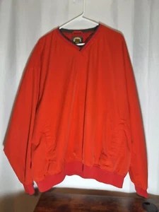 Cabela's Windcrest Men's Size 2XL Red Lined Windbreaker Pullover with Pockets - Picture 1 of 7