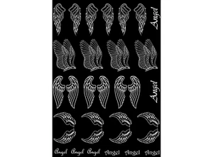 Angel Wings 22 Stck. 0,5 bis 1 Zoll weiß geschmolzenes Glas Aufkleber - Bild 1 von 2