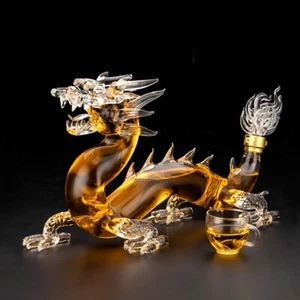 100% Lead Free Whiskey Glassware Dragon Shaped Whiskey Decanter Alcohol Bottle - Picture 1 of 8