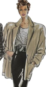 1980s Inverted V Oversive Batwing Coat Jacket Sewing Pattern New Look 6089 - Picture 1 of 3