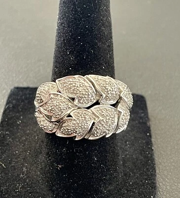 Anillo de diamantes de plata de ley 925 de 0,40 CTW. Talla 7 (C69) Foto 1 de 4