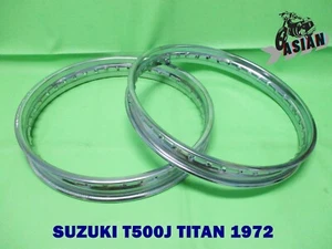 Fit  SUZUKI T500J TITAN 1972  Front & Rear Chrome Steel Wheel Rim   **as1921** - Picture 1 of 5