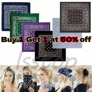Bandana 100 % algodón estampado de doble cara bufanda vaquero fiesta favor diadema - Imagen 1 de 35
