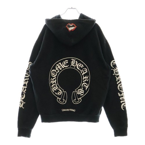 Felpa con cappuccio a ferro di cavallo CHROME HEARTS x Matty Boy Chomper nera usata 2f6