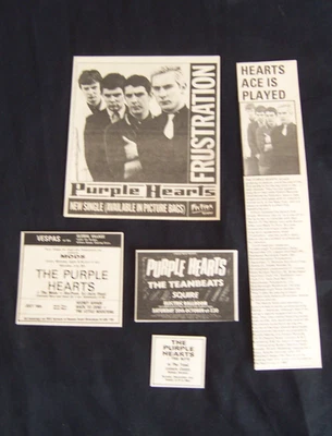 THE PURPLE HEARTS 1979 MOD REVIVAL ORIGINAL VINTAGE ADVERTS ARTICLE CLIPPINGS - Image 1 of 2