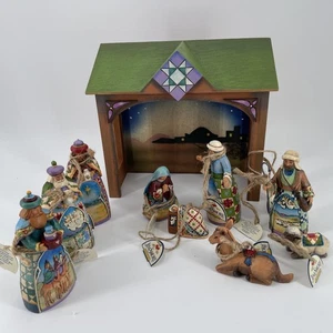 Jim Shore Mini Nativity 10 Figures Stable Heartwood Creek Heart Prepare Room - Picture 1 of 24