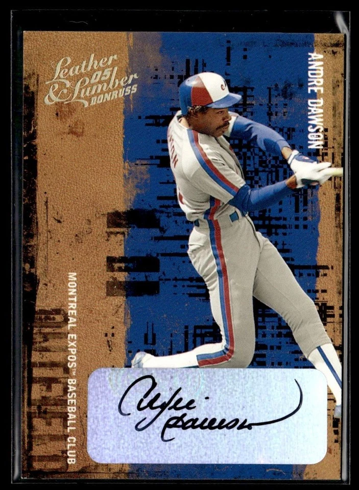 2005 Donruss Leather & Lumber Signatures Gold Andre Dawson Auto 085/100 - Image 1 of 2