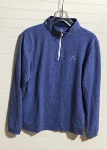 Pullover de golf Rhoback Q-Zip azul espiga mezcla de nailon rendimiento para hombre S - Imagen 1 de 9