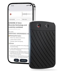 AI Voice Recorder 64GB, Transcription, Translation (112 Languages), App Control - Picture 1 of 8