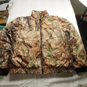 Red Head Mens Hunting Coat Size XL Real tree cameo removable hood pockets zip - Picture 1 of 15
