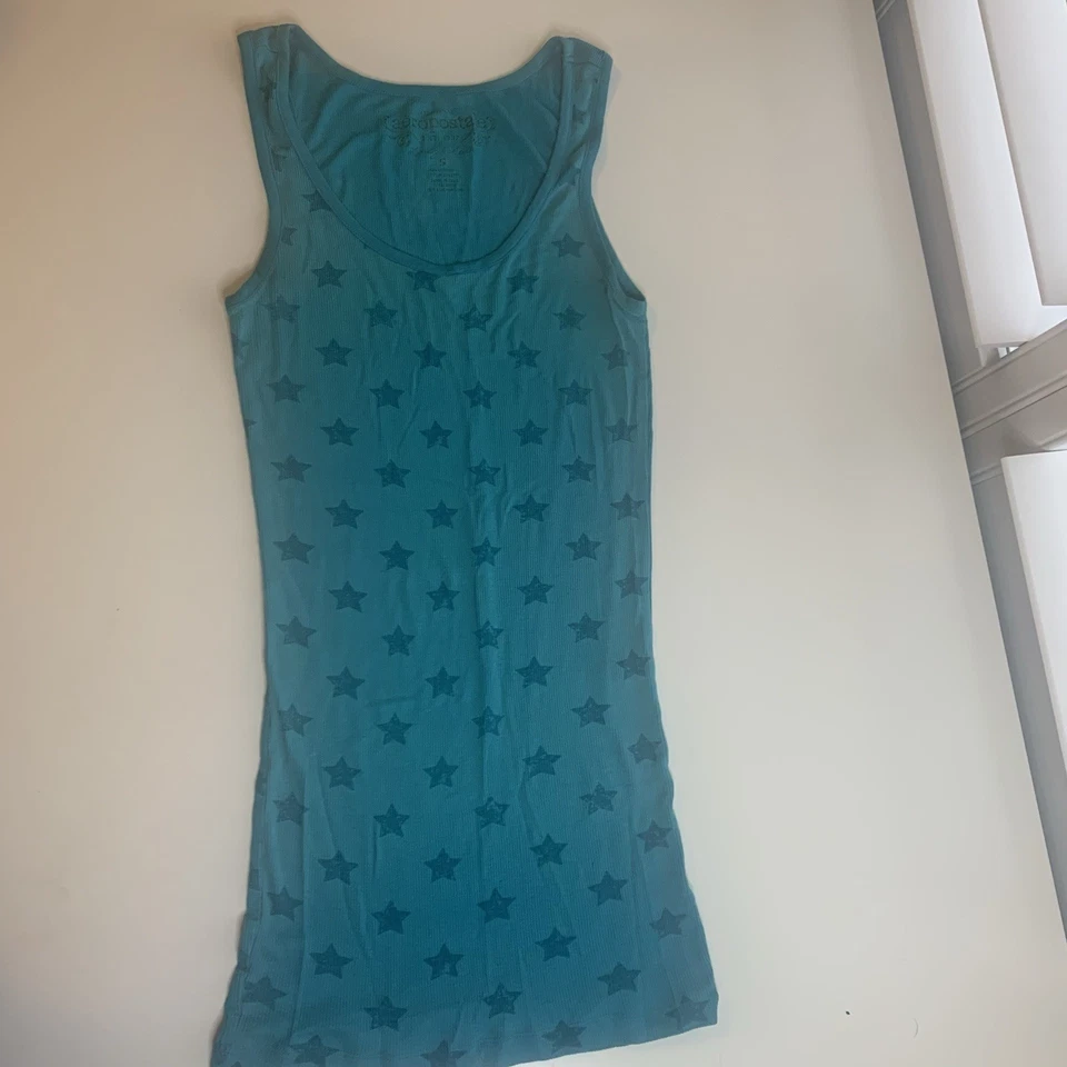 Juniors Aeropostale Tank Size Small Racerback Blue Stars - Image 1 of 4