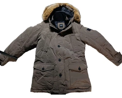 Hugo Boss OPOLE Down Parka Jacket Men's Size M 38 R Water Repellent Faux Fur  - Image 1 of 4