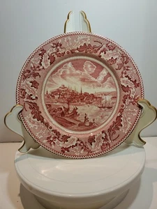 Johnson Brothers Historic America "View Of Boston" rosa Transfergeschirr Speiseteller - Bild 1 von 8