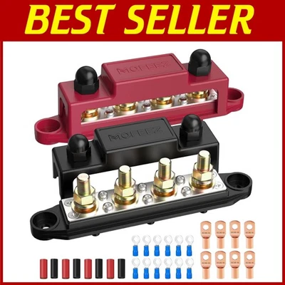 Safe Battery Bus Bar Terminal Block with 250A Max Rating - Ideal for Cars & RVs - Image 1 of 4