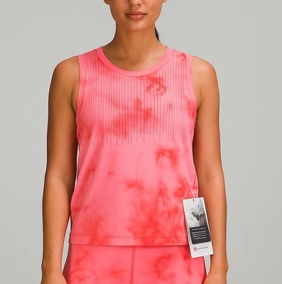 Lululemon Womens Train To Be  Marble Dye Pink Red Activewear Tank Top 4 NWT - Image 1 of 4