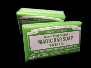 Dr Bronner's sapone da bar magico tè verde edizione limitata 2 - 5 oz barrette  - Foto 1 di 6
