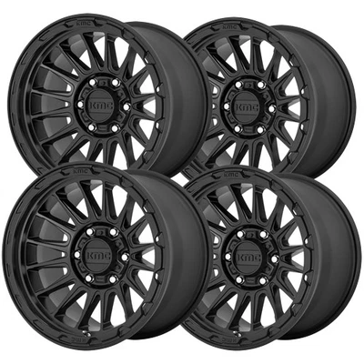 (Set of 4) KMC KM542 Impact 16x7 5x110 +30mm Satin Black Wheels Rims 16" Inch Foto 1 de 4