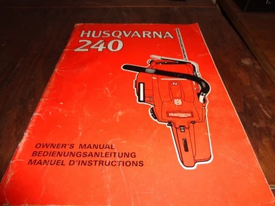Motosierra vintage - Husqvarna 240 ¡Manual del propietario!!! Foto 1 de 4