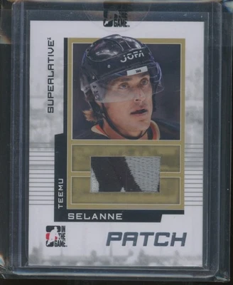 2010 ITG In the Game Superlative Teemu Selanne Game Used Jersey Patch 1/30 - Image 1 of 2