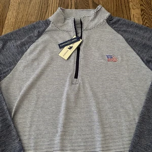 Herren Onward Reserve Flagge Lee Performance Pullover True Navy USA 1/4-Reißverschluss Large - Bild 1 von 11