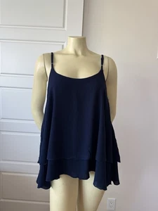 Lani Lau Tank Top M/Ll Layered Swing Gauze Boho Minimalist Beach Oversize - Picture 1 of 9
