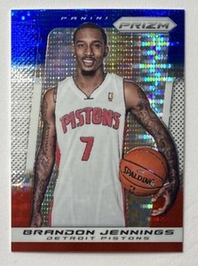 2013-14 Prizm Brandon Jennings RWB Pulsar Prizm Refractor SP #51 Red White Blue