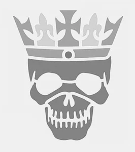 8"x9" Clear Plastic Stencil - King Crown Skull (SD98) - Picture 1 of 2