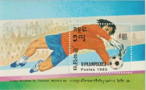 Cambodia 1985 Souvenir Sheet #559 World Cup Soccer, Mexico - MNH - Picture 1 of 1