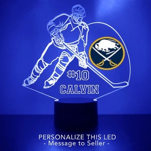 Buffalo Sabres Night Light, Personalized FREE, NHL Hockey LED Sports Fan Lamp - Picture 1 of 12