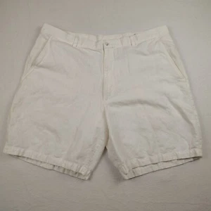 Claiborne Shorts Mens Size 38 White Linen Casual Summer Lightweight - Picture 1 of 10