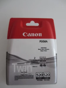 PACK DOBLE ORIGINAL CANON PIXMA 2x PGI-520BK iP3600 iP4700 MP540 MP550 - Imagen 1 de 3