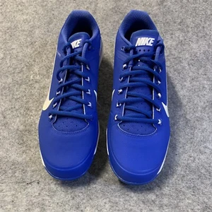 Nike Flywire Baseball Shoes Blue Size 8 Metal Spikes Cleats Max Air Clipper - Picture 1 of 10