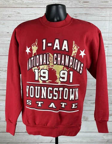 Youngstown State Vintage Sweatshirt Adult Large 1991 National Champions 1-AA Cover