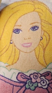 Ultra Rare Vintage Franco 1990s Barbie With Bouquet of flowers Kids Towel Set - Picture 1 of 6