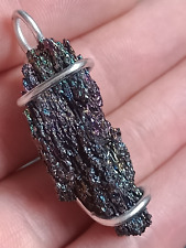 Carborundum pendant natural sparkly glittering crystal cluster handmade