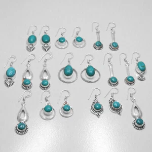 Exotic Larimar Gemstone 925 Sterling Silver Plated 1Pair Earring Jewelry Gift~ - Picture 1 of 1