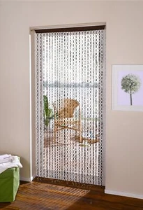 Bambus Tür Vorhang "Ring in Ring", Faden Balkon Tür Insekten Schutz Gardine - Bild 1 von 4