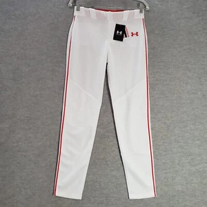 Under Armour Boys Activewear Pants Large White Baseball Tapered 28" Inseam a NWT - Picture 1 of 10