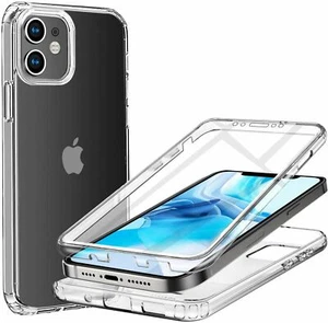 Front and Back Full Clear Gel Cover Skin Case For Apple iPhone 11 12 13 14 15 16 - Picture 1 of 11