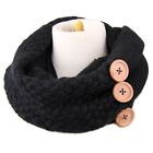 Women Winter Crochet Knit Collar Circle For Scarf With 3 Buttons D