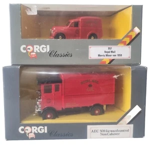 ×2 Corgi Classics Royal Mail 957 Morris Van + AEC 508 D897/12 Diecast Models - Picture 1 of 5