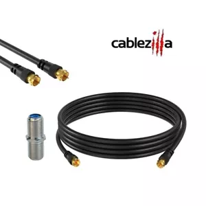 Cable coaxial RG6 negro doble escudo con barril - LOTE de antenas de TV por satélite de Internet - Imagen 1 de 15