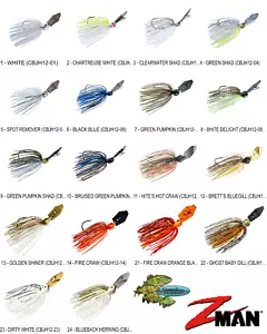 Z-MAN Chatterbait Jack Hammer Bladed Vibrating Jig 1/2oz (CBJH12) Any 18 Colors  - Picture 1 of 30