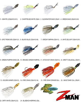 Z-MAN Chatterbait Jack Hammer Bladed Vibrating Jig 1/2oz (CBJH12) Any 22 Colors - Image 1 of 4