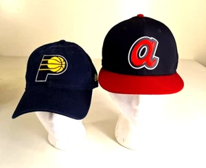 Lote de 2 Sombreros Atlanta Braves New Era Gorra de Béisbol y Gorra Indiana Pacers - Imagen 1 de 7