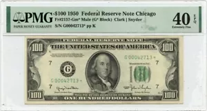1950 $100 Federal Reserve Note Chicago Fr# 2157-Gm* PMG EF40 EPQ - Picture 1 of 2