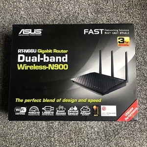Asus RT-N66U Gigabit Router Dual-band Wireless N900 2 x 450 Mbps 2.4GHz & 5GHz - Picture 1 of 5